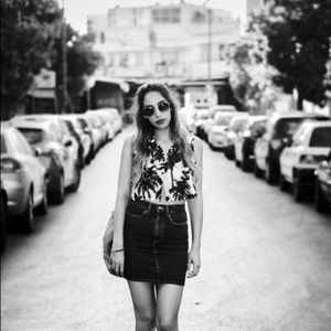 American Apparel High Waist Denim Mini Skirt XS